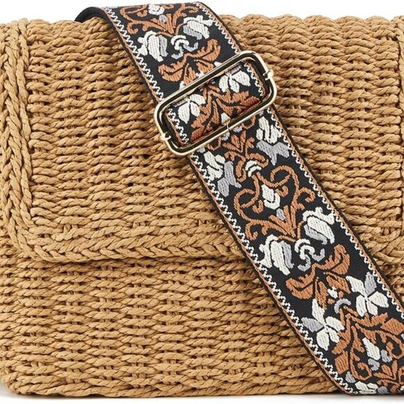 Handbags - Women's Summer Straw Braided Crossbody Bag with Tassel Chain,Shoulder Straps Wov